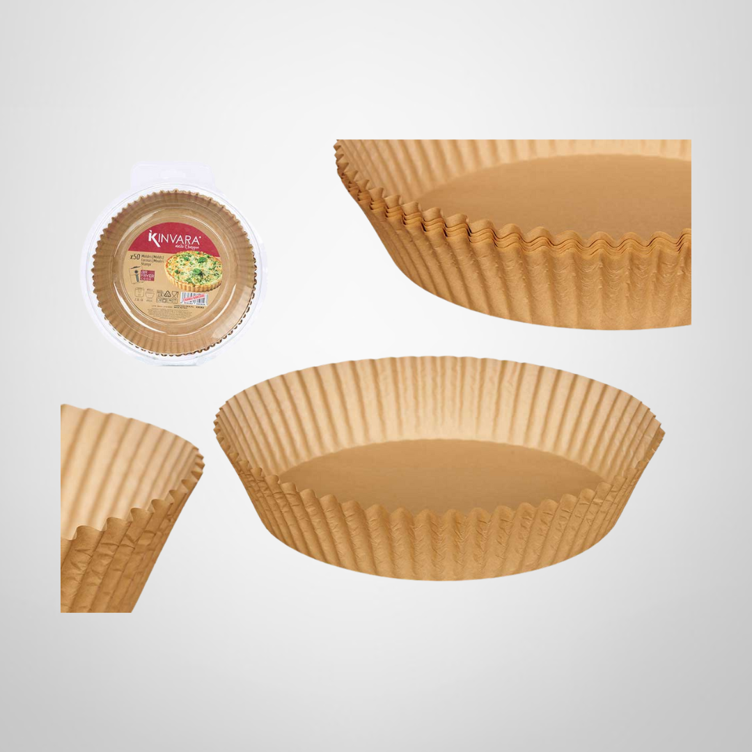 Set de 50 Moldes de Papel Redondos para Freidora sin Aceite 6x22,5x24,5cm