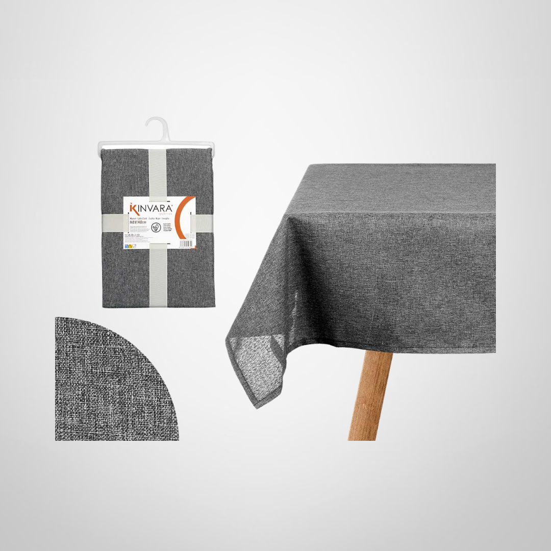 Mantel de Poliéster 140x140cm Gris Oscuro KINVARA