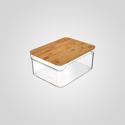 Organizador transparente Ou tapa de bambú