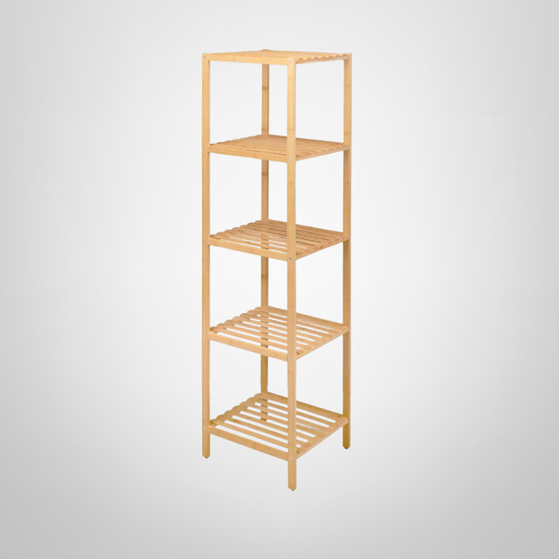 Estanteria de Madera de Bambú 5 Estantes 32x33x141cm