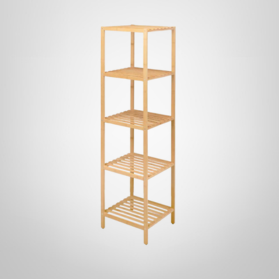 Estanteria de Madera de Bambú 5 Estantes 32x33x141cm