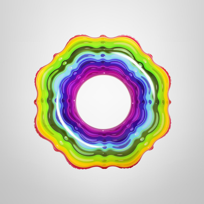 Inflable Flotador Redondo para Piscina Arcoiris