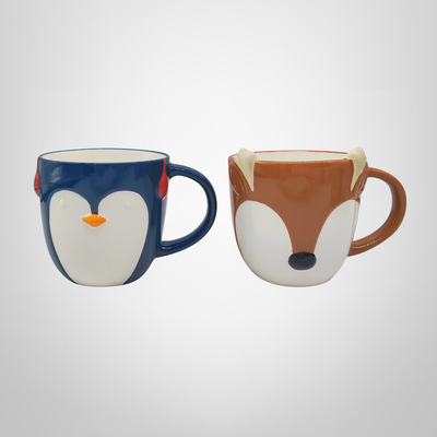 Taza de Ceramica 320ml con Diseño Infantil Animales del Bosque