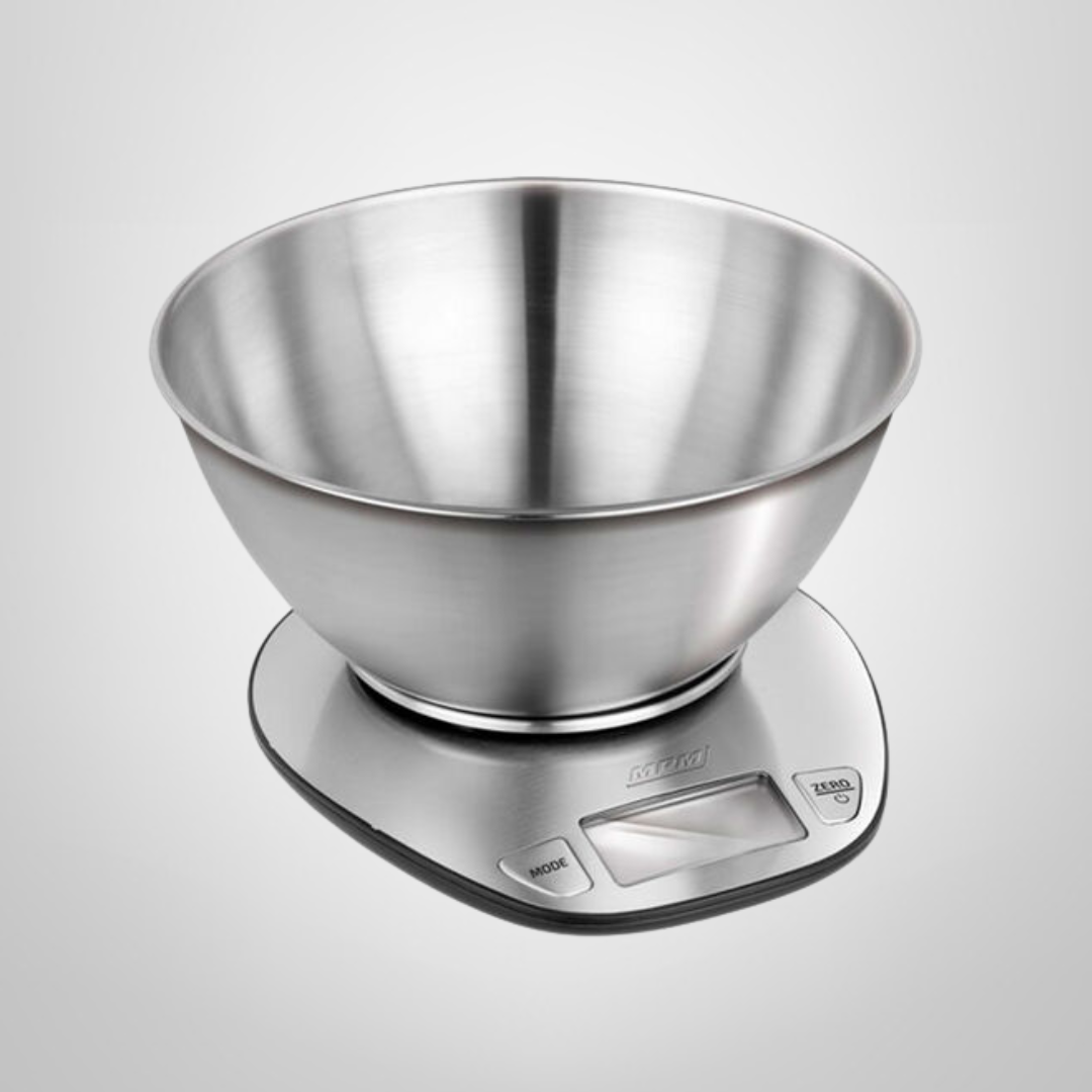 Balanza de Cocina de Acero Inoxidable c/Bowl a Pila