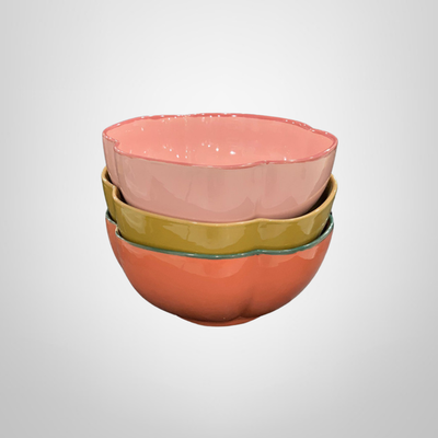 Bowl de Ceramica Colores Surtidos con Forma de Flor  19x8,8cm