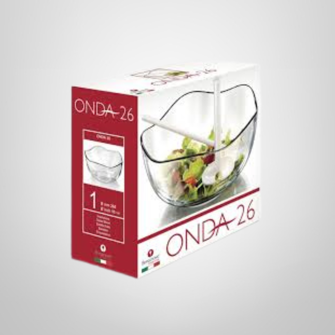 Juego de Vidrio para Ensalada 3 Piezas en Caja BORGONOVO