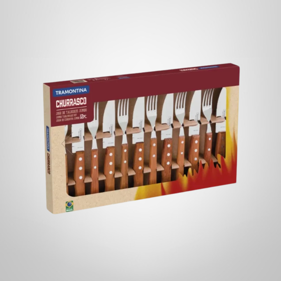 Juego de 12 Cubiertos &quot;Jumbo&quot; Dynamic para Churrasco TRAMOTNINA