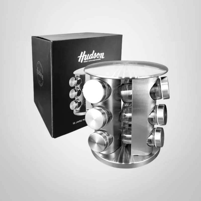 Especiero Giratorio de Acero Inoxidable x12 HUDSON