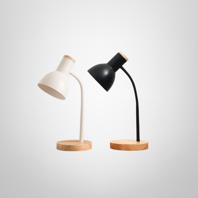 Lámpara de Mesa Flexible c/Base de Madera 38cm