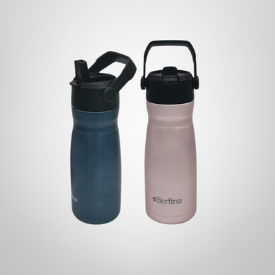 Botella Deportiva de Acero Inoxidable 600ml c/Asa