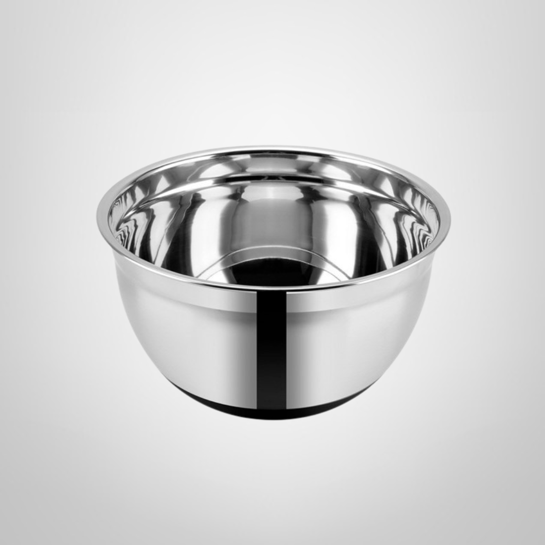 Bowl de 20cm de Acero Inoxidable c/Base de Silicona Antideslizante