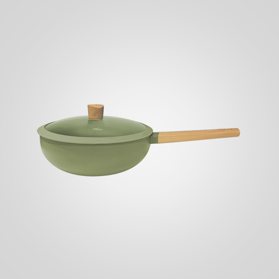 Wok con tapa &quot;Olive&quot;  28 cm HUDSON