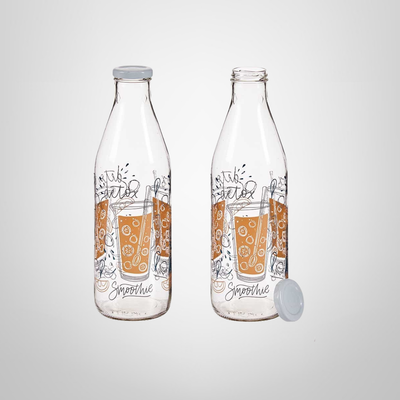 Botella de Vidrio c/Tapa Rosca de Metal 1 Litro &quot;Zumo&quot; KINVARA