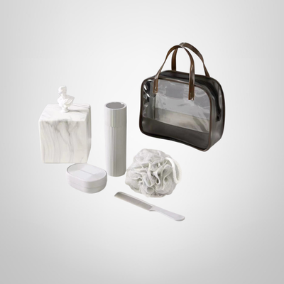 Set Club 4 Piezas y Bolso Transparente de Plástico &quot;Romantic&quot;