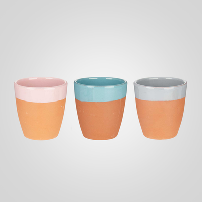 Vaso barro 330ml dif colores