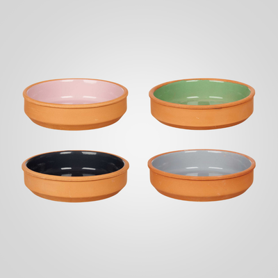 Set 4 cazuelas de barro 16 cm