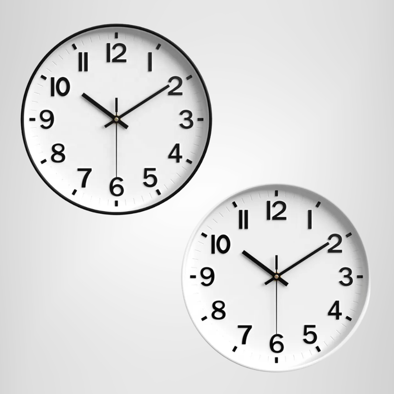 Reloj de Pared c/Borde Blanco a Pila 30cm