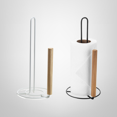 Porta Rollo de Cocina de Metal c/Madera