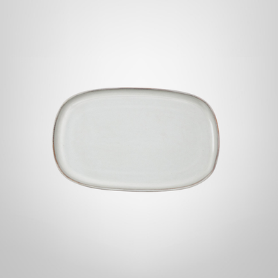 Fuente de Ceramica Rectangular 30x19cm Gris