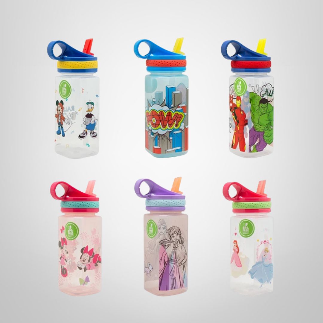 Botella Plástica Disney Cuadrada 500ml