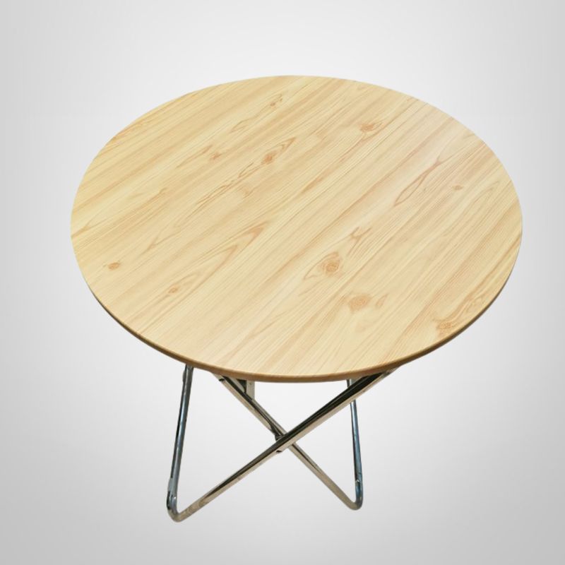 Mesa Redonda Plegable Simil Madera 59x69cm