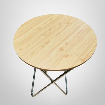 Mesa Redonda Plegable Simil Madera 59x69cm