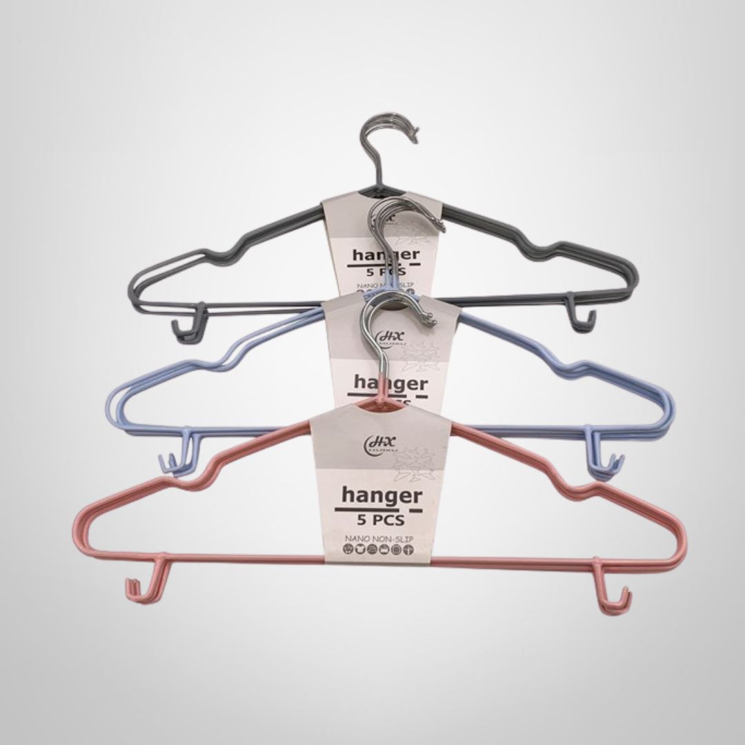 Juego de Perchas de Metal Antideslizantes x5 Varios Colores