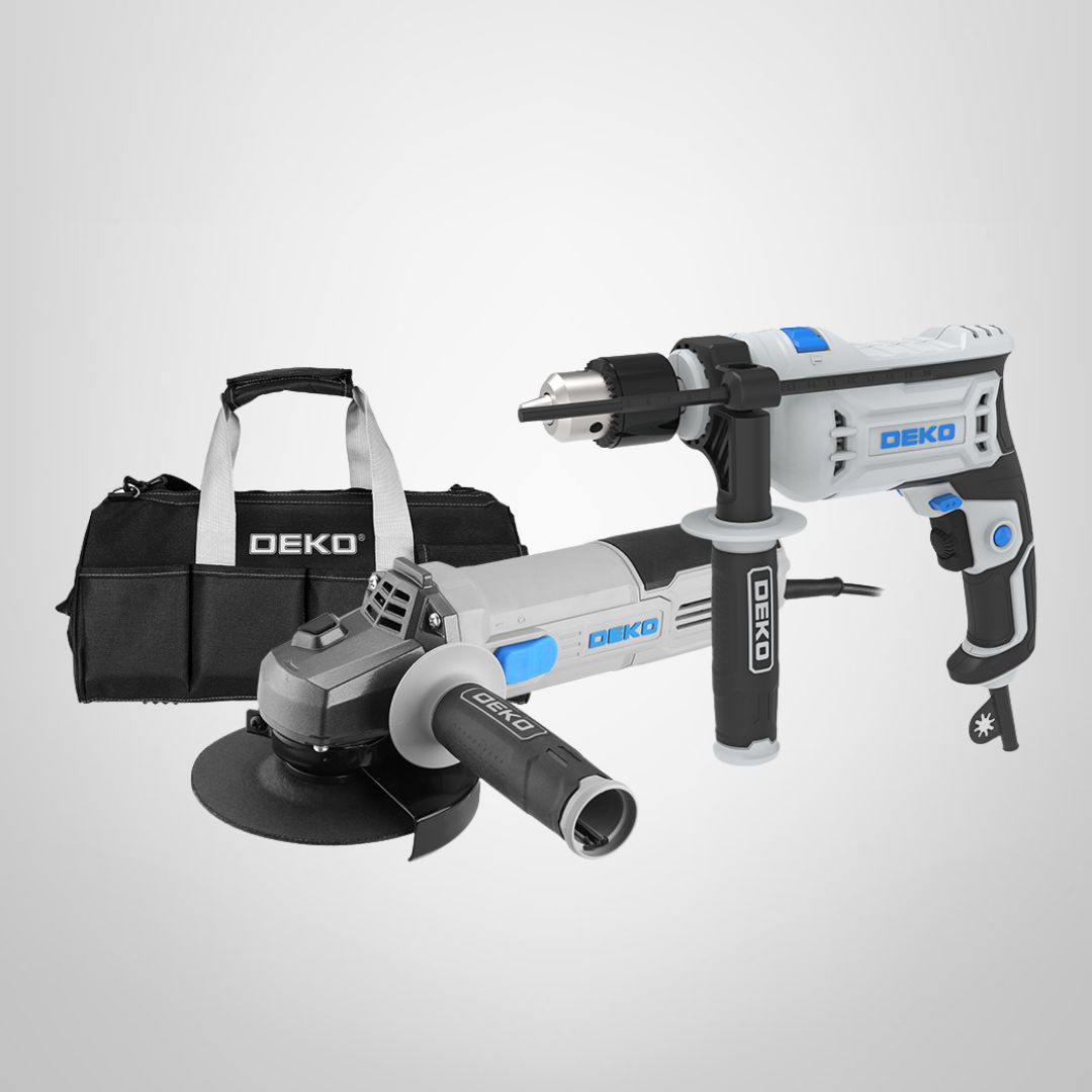 COMBO PARA PAPÁ (Amoladora 4.1/2&#39;&#39; 900w + Taladro 1/2&#39;&#39; 710w + Bolso de Tela  DEKO