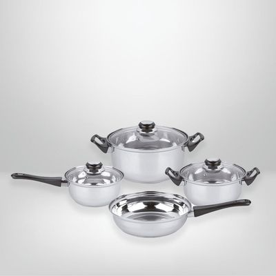 Juego de Ollas de Cocina 7 piezas Acero Inoxidable &quot;Milen&quot; CUORI