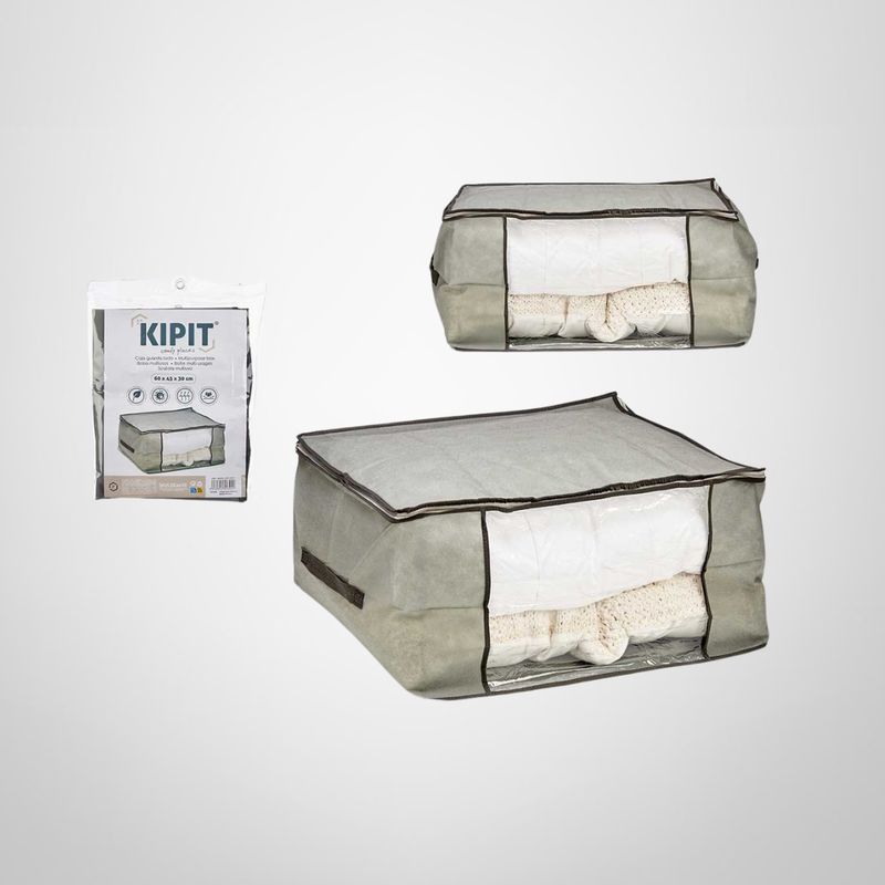 Caja de Tela Guarda Ropa 60x45x30cm Gris