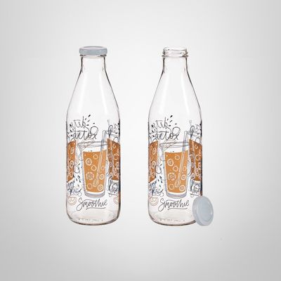 Botella de Vidrio c/Tapa Rosca de Metal 1 Litro &quot;Zumo&quot; KINVARA