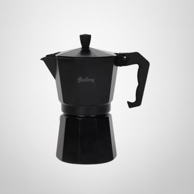 Cafetera Italiana de Aluminio 6 Tazas &quot;Negra&quot; HUDSON