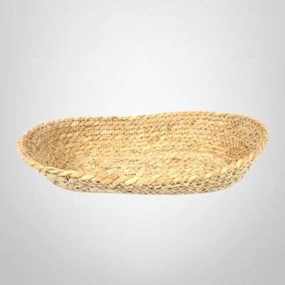 Canasta Ovalada de Fibra Natural  30 x 18 x 6cm