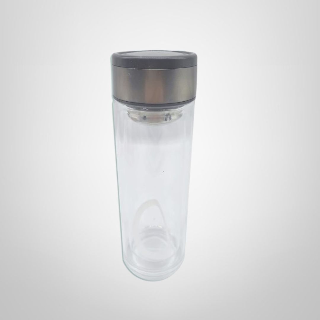 Botella de Vidrio c/Tapa de Metal 300ml 20x6,5cm