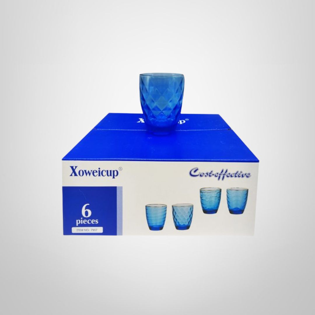 Juego x6 Vasos de Vidrio 400ml &quot;Diamond&quot;