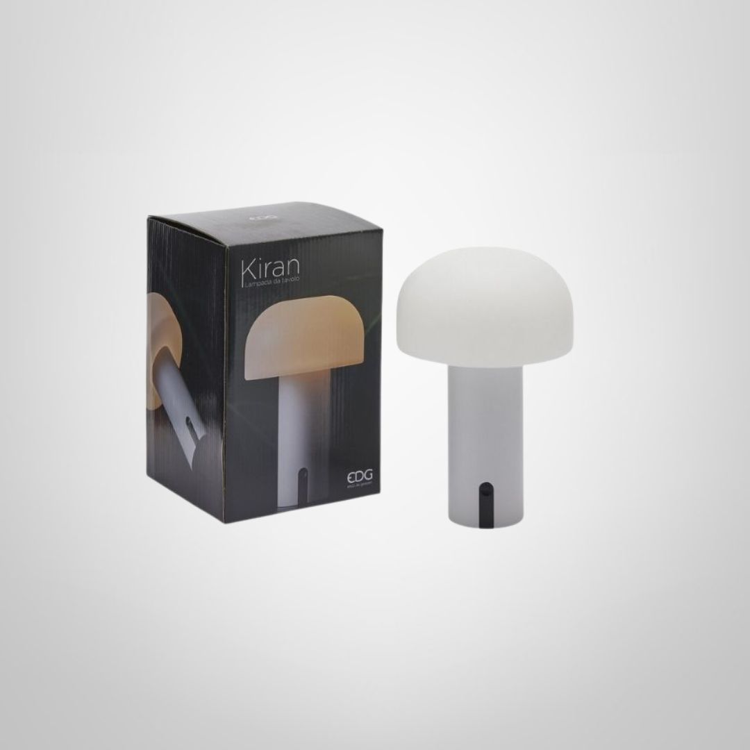 Lampara de Mesa Led &quot;Mushroom&quot; Blanca 14x20cm