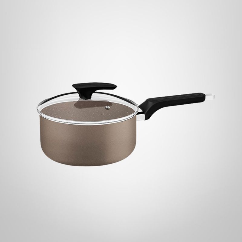 Cacerola c/Mango 18cm 2,1 Litros Antiadherente "Milazzo" Almendra TRAMONTINA