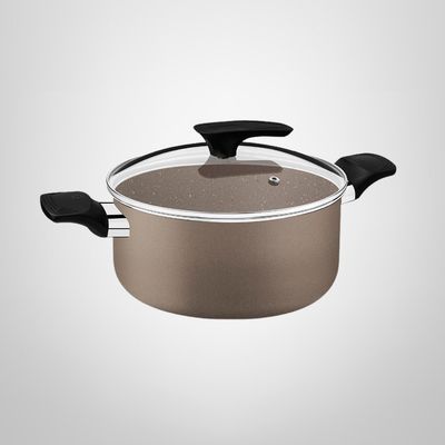 Cacerola c/Asas 28cm 8 Litros Antiadherente  &quot;Milazzo&quot; Almendra TRAMONTINA