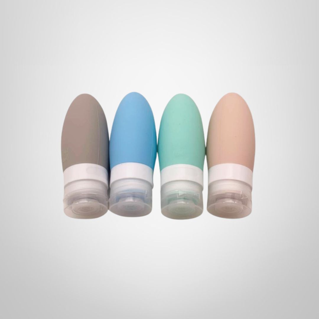 Frascos de Silicona 90ml para Viaje x4