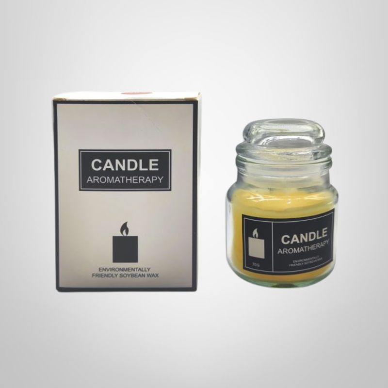 Vela Aromatica en Frasco de Vidrio c/Tapa &quot;Candle&quot; 6×8,5cm