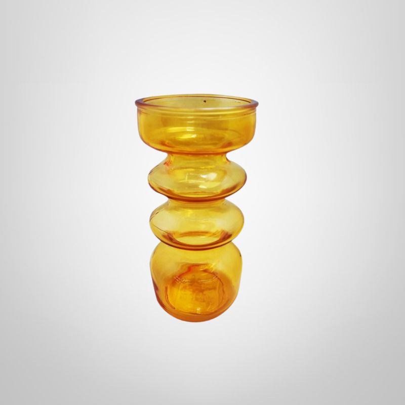 Florero de Vidrio Espiral Ambar 200ml – 15x6cm