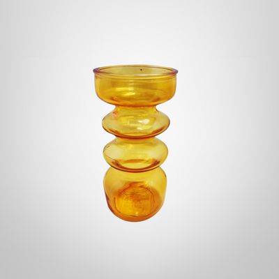 Florero de Vidrio Espiral Ambar 200ml – 15x6cm