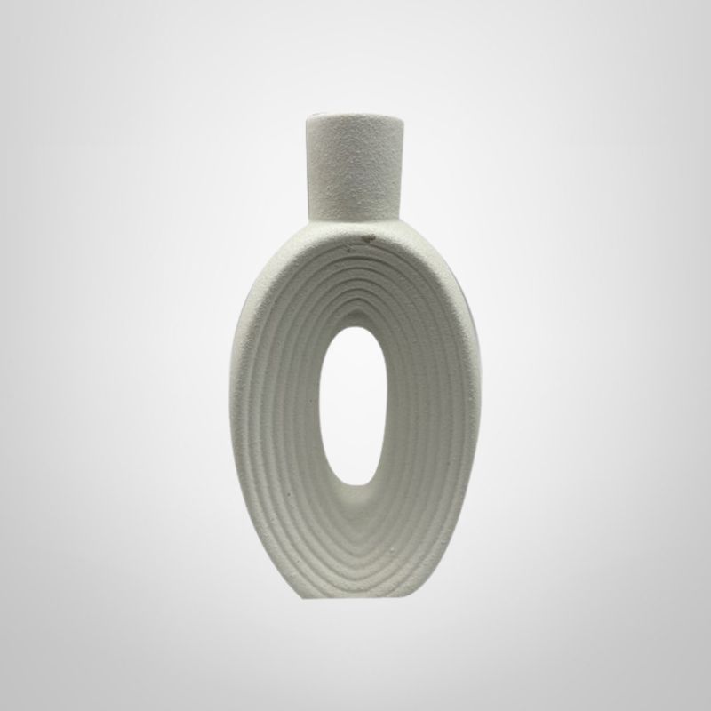 Florero de Cerámica &quot;Stone Infinit&quot; Oval 13.5x6x25.7cm