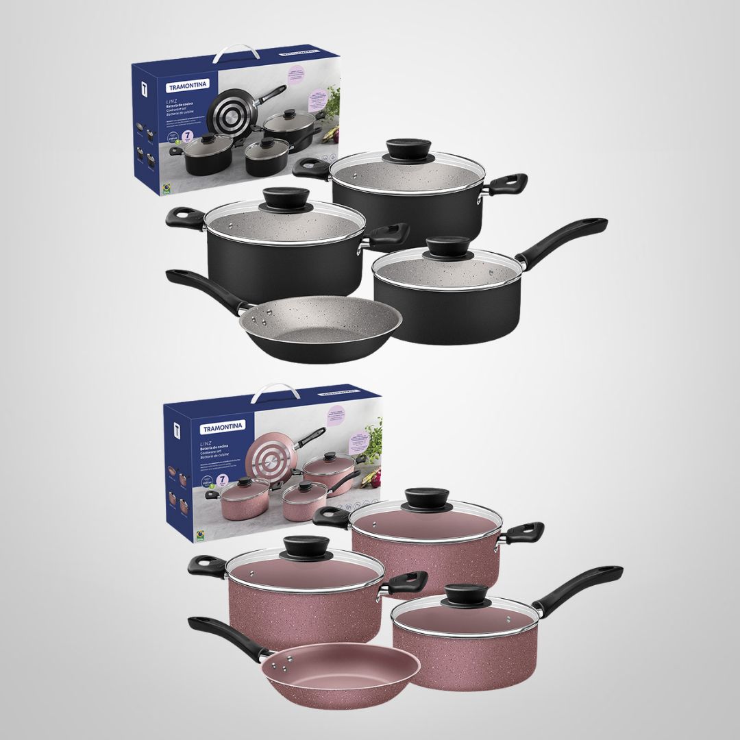 Juego de Ollas de Cocina Antiadherente 7 Piezas &quot;Linz&quot;  TRAMONTINA