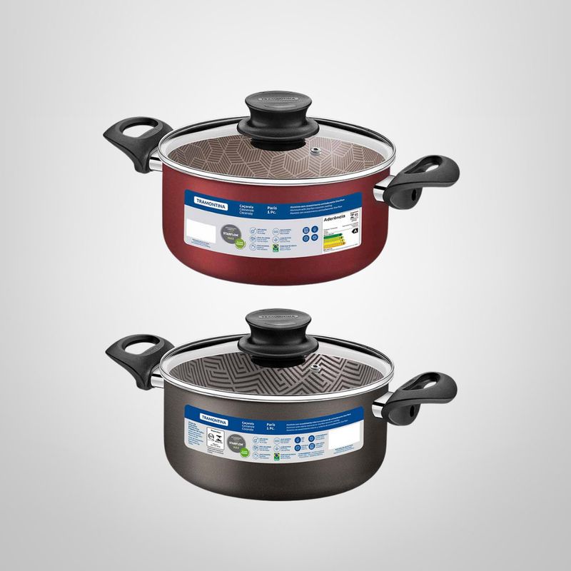 Cacerola de 28cm  Antiadherente c/Asas "Paris" TRAMONTINA