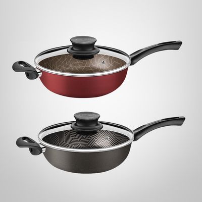 Wok c/Tapa, Mango y Asa de 26cm Antiadherente &quot;Paris&quot; TRAMONTINA