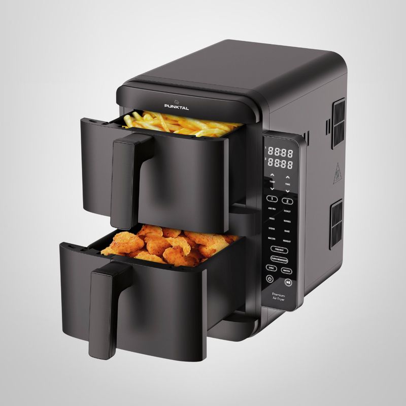 Freidora Sin Aceite Digital Doble Vertical PUNKTAL
