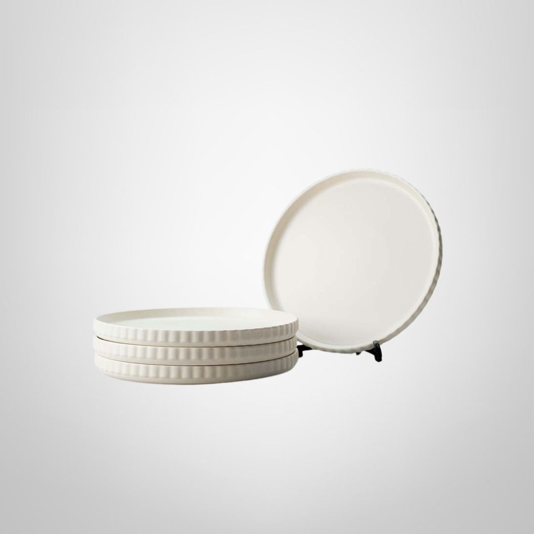 Plato de Ceramica Beige c/Borde &quot;Line¨ 26cm