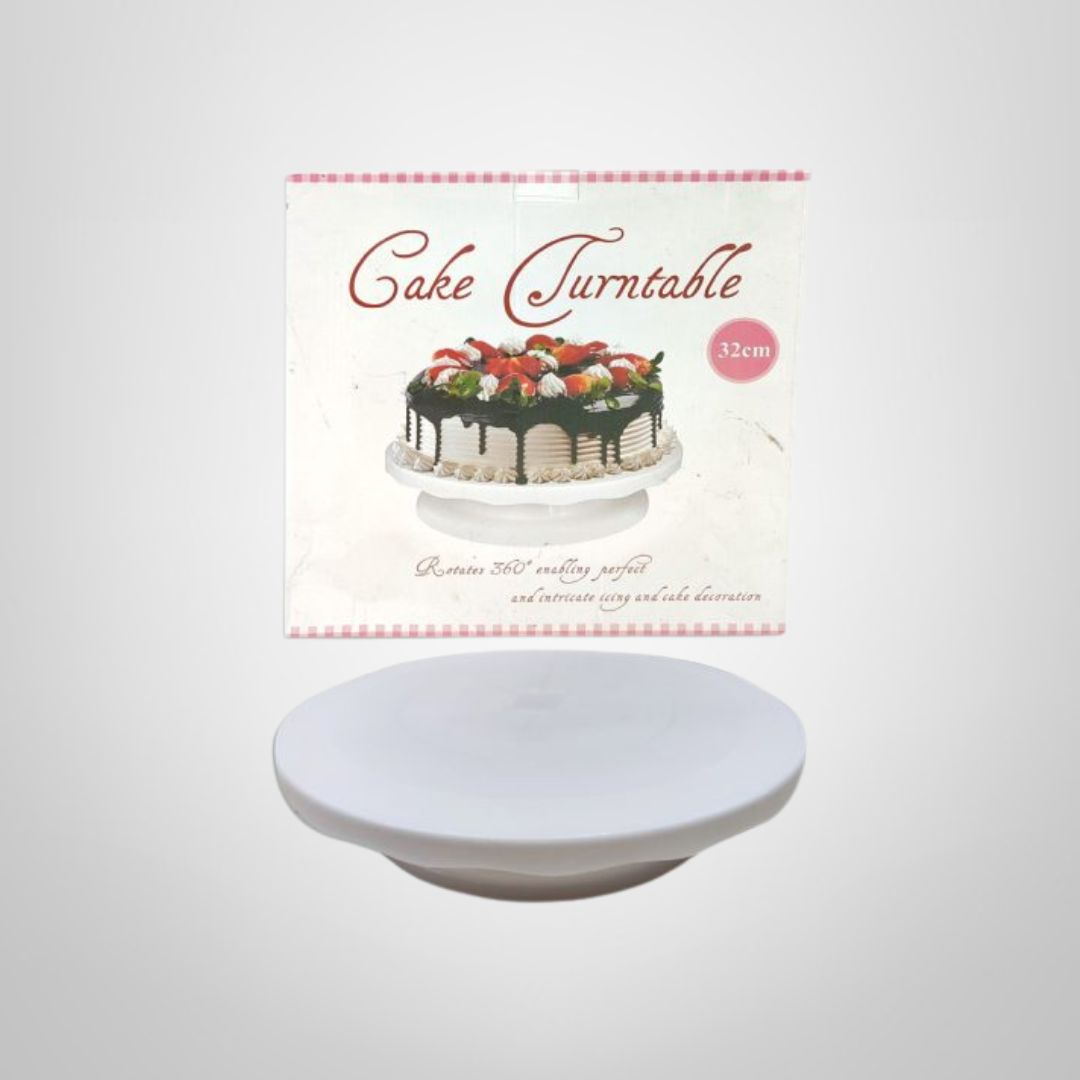 Plato de Torta Giratorio 32cm Plástico Blanco