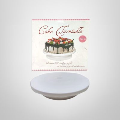 Plato de Torta Giratorio 32cm Plástico Blanco